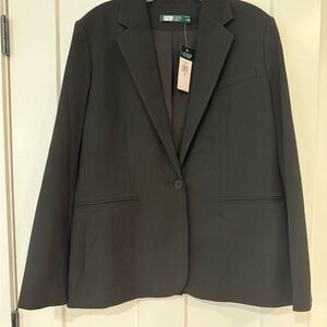 NEW Ralph Lauren Women's Blazer Size 16 Black Professional Work Jacket Classic